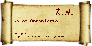 Kokas Antonietta névjegykártya